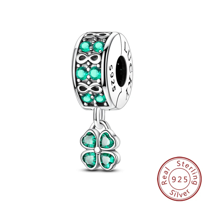 925 Silver St. Patrick's Day Shamrock Earring Charms – Four-Leaf Clover – The Party Days | The Party Days