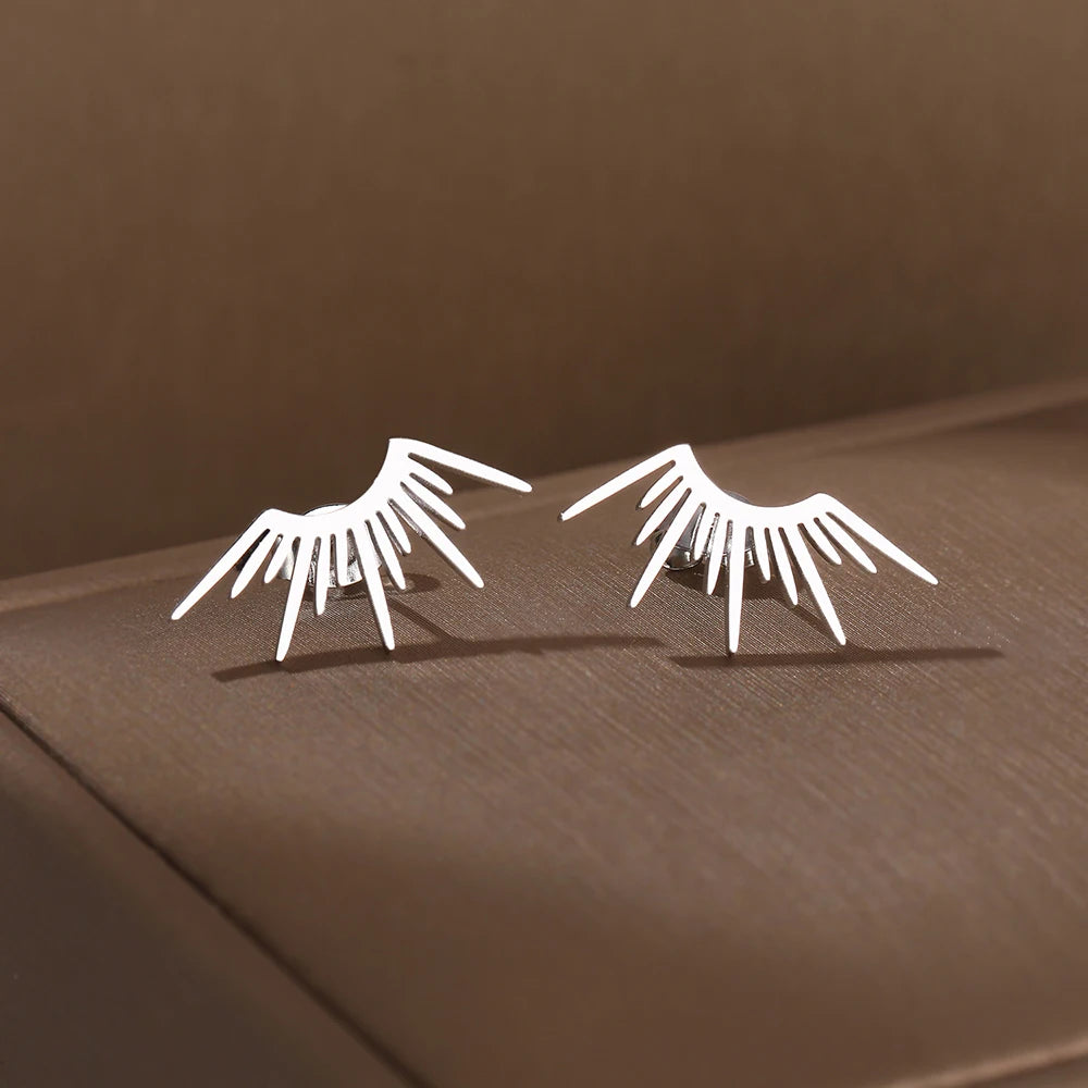 Half Circle Sun Stud Earrings – Stainless Steel Gothic Design | The Party Days | The Party Days