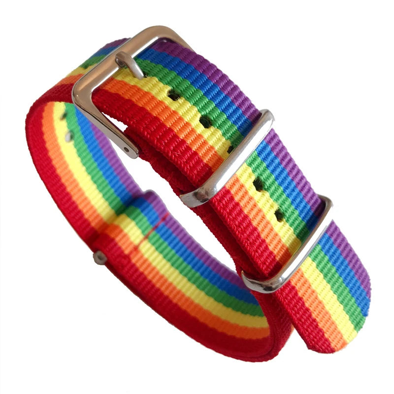 Rainbow Pride Woven Leather Bracelet – LGBT Adjustable Friendship Bracelet | The Party Days | The Party Days
