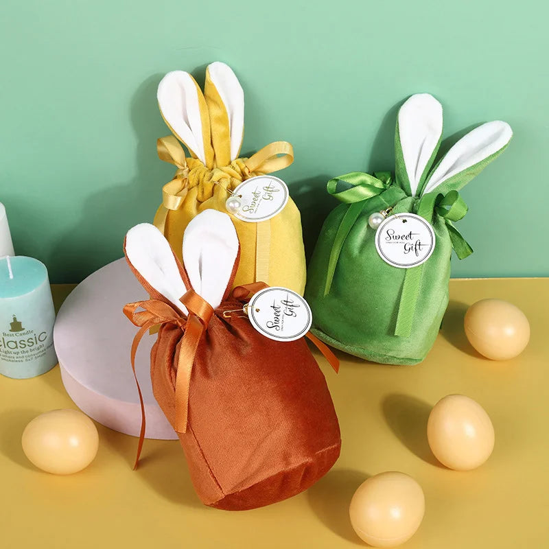 Velvet Easter Bunny Gift Bags – Premium Drawstring Candy & Chocolate Packaging – The Party Days | The Party Days