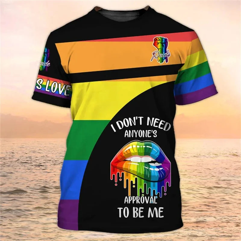 Pride Rainbow 3D Print T-Shirt | LGBTQ+ Love is Love Tee | The Party Days | The Party Days