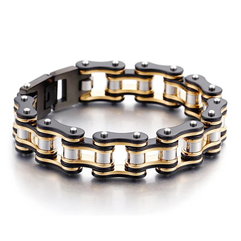 Punk Stainless Steel Motorcycle Chain Bracelet – Biker Wrist Jewelry – The Party Days | The Party Days