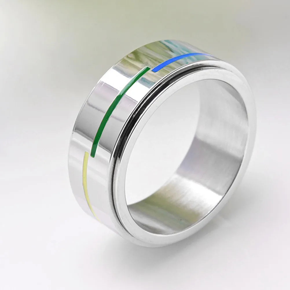 Rainbow Pride Spinner Ring – Waterproof Stainless Steel LGBT Ring | The Party Days | The Party Days