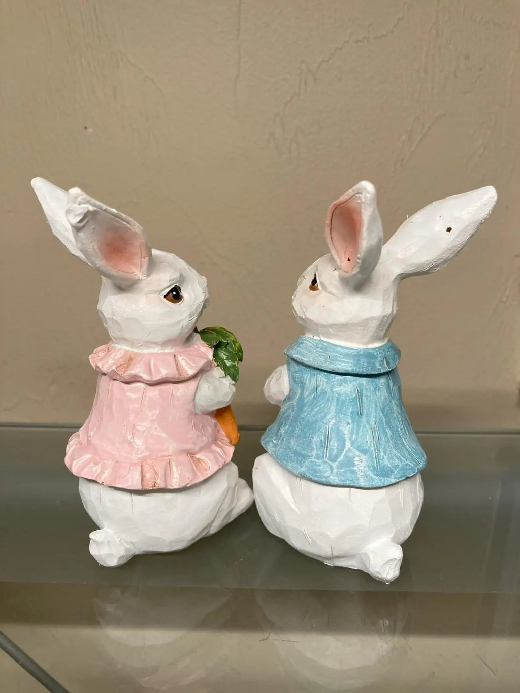 Hand-Painted Easter Bunny Figurines – Premium Resin Rabbit Decor with Carrots & Eggs – The Party Days | The Party Days