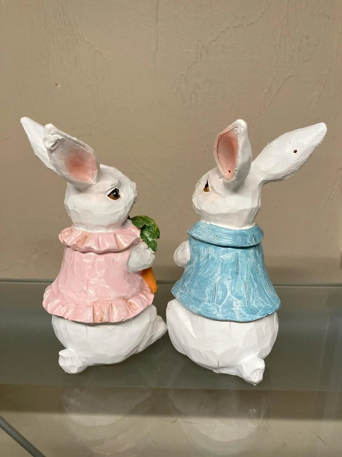 Hand-Painted Easter Bunny Figurines – Premium Resin Rabbit Decor with Carrots & Eggs – The Party Days | The Party Days