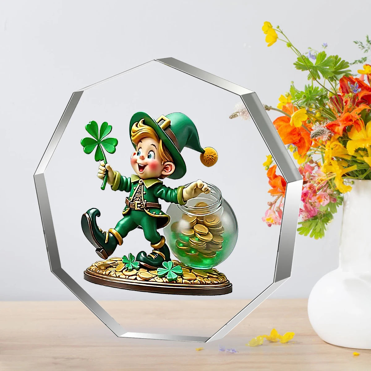 St. Patrick's Day Retro Leprechaun Acrylic Decoration – Irish Party Ornament – The Party Days | The Party Days