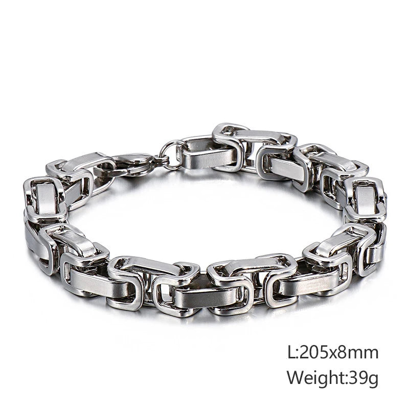 Punk Stainless Steel Motorcycle Chain Bracelet – Biker Wrist Jewelry – The Party Days | The Party Days