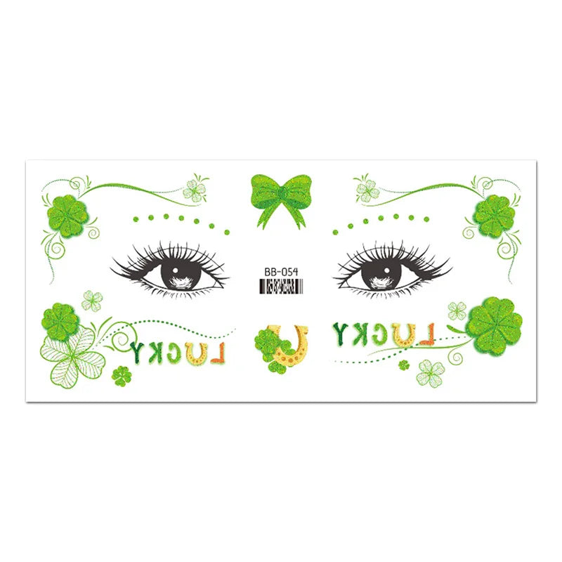 St. Patrick's Day Irish Shamrock Temporary Tattoos – Green Clover Body Stickers – The Party Days | The Party Days