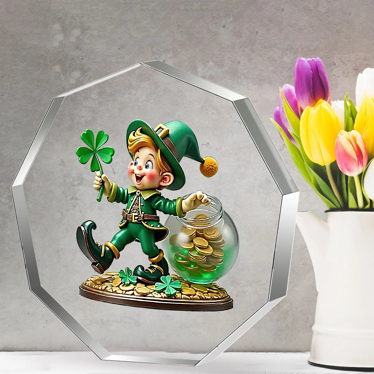 St. Patrick's Day Retro Leprechaun Acrylic Decoration – Irish Party Ornament – The Party Days | The Party Days