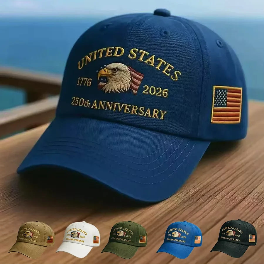 USA 250th Anniversary Eagle Embroidered Baseball Cap – Unisex Adjustable Patriotic Hat | The Party Days | The Party Days