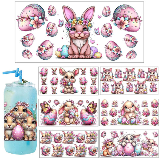 Easter Cute Bunny easy peel waterproof 3D transfers