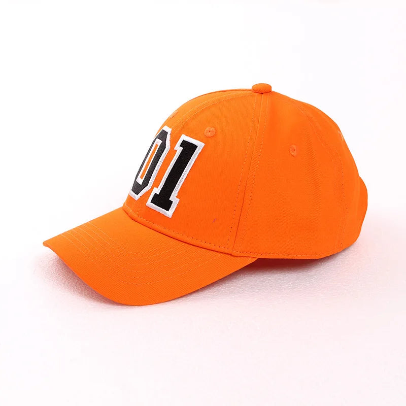Embroidered Cotton Cosplay Hat Orange Adjustable Baseball Cap