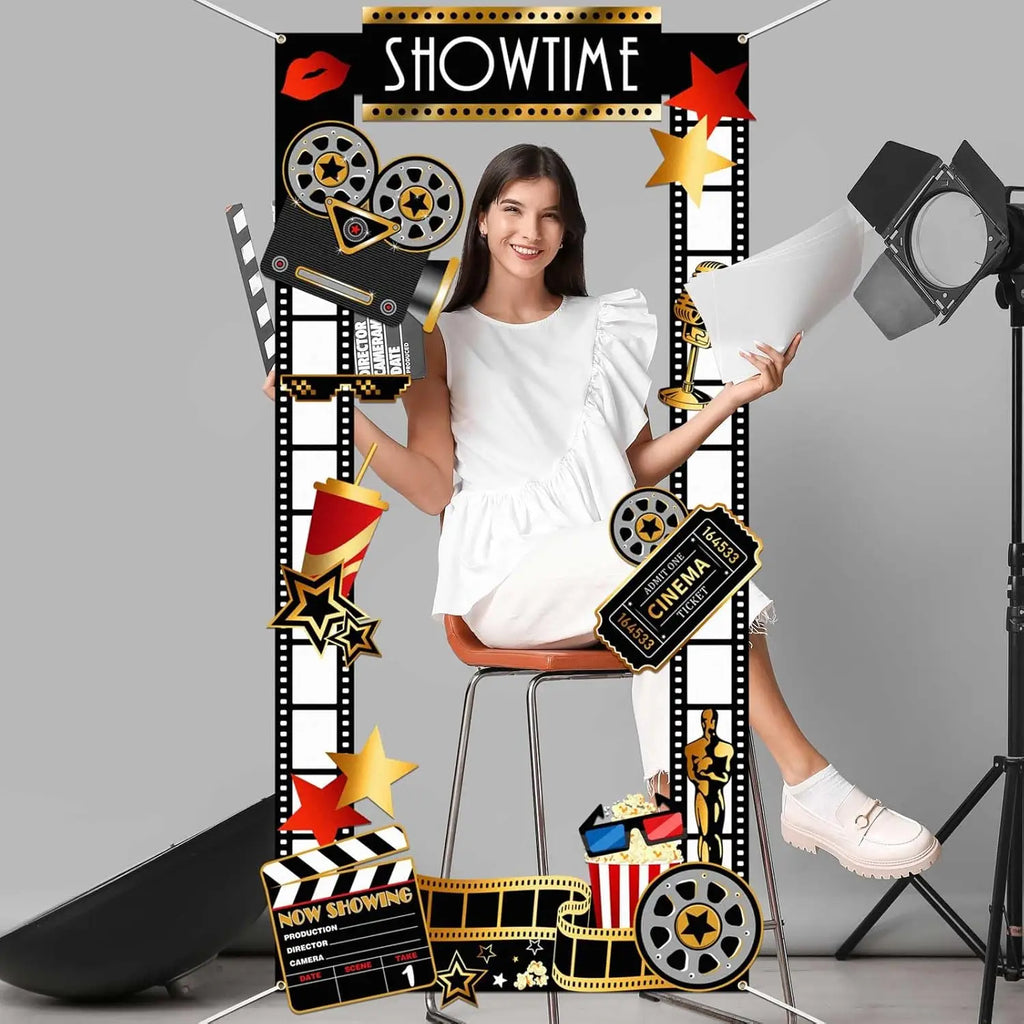 Movie Night Party Decorations Kit – Photo Booth Props, Banner & Backdrop – The Party Days | The Party Days