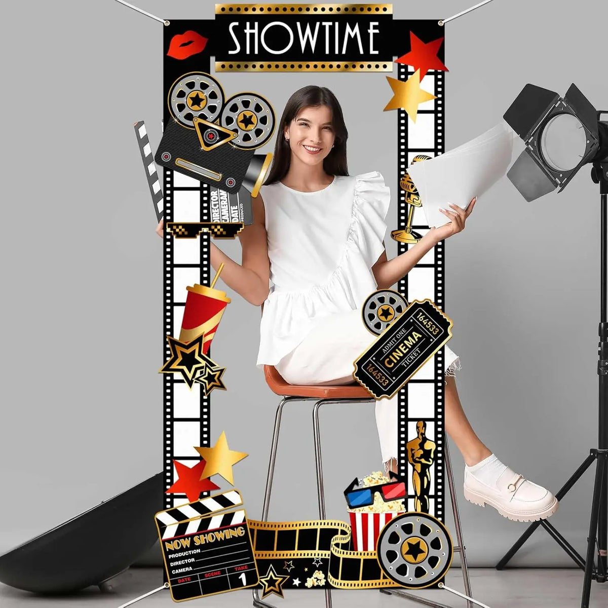 Movie Night Party Decorations Kit – Photo Booth Props, Banner & Backdrop – The Party Days | The Party Days