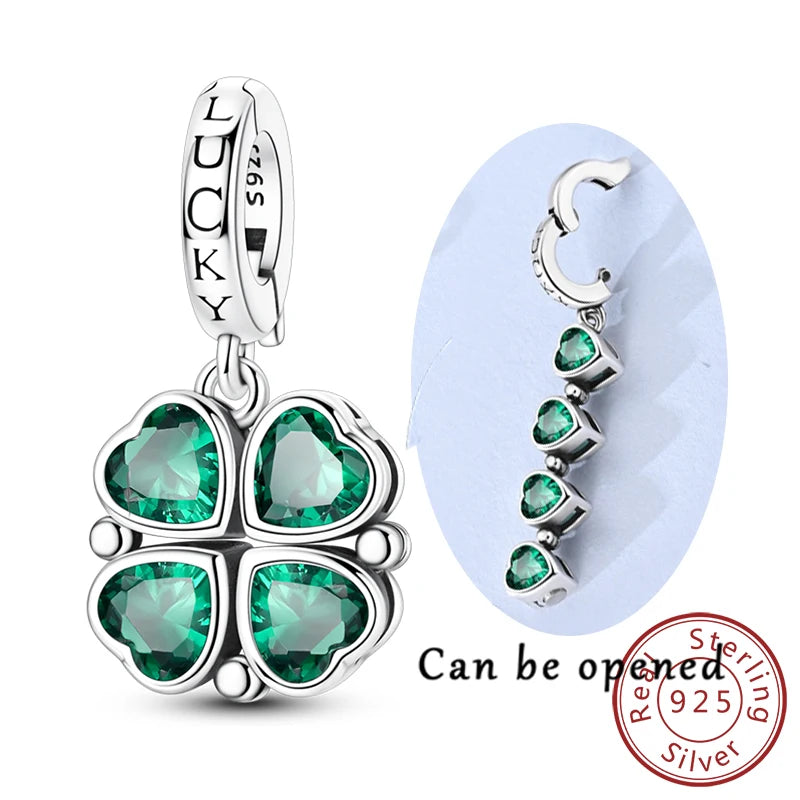 925 Silver St. Patrick's Day Shamrock Earring Charms – Four-Leaf Clover – The Party Days | The Party Days