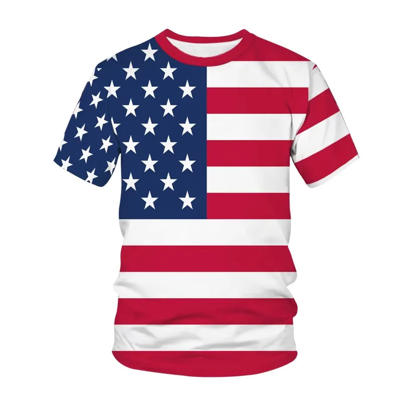 USA American Flag 3D Print T-Shirt – Oversized Streetwear for Men, Women & Kids – The Party Days | The Party Days