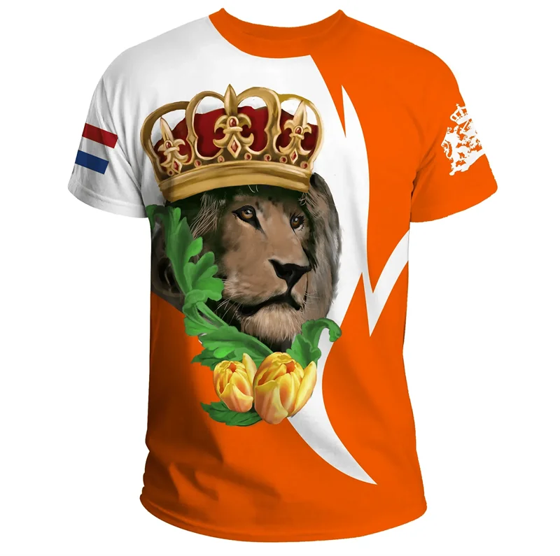 Netherlands Flag 3D Print T-Shirt – Dutch Orange Oversized Tee for Men & Women – The Party Days | The Party Days