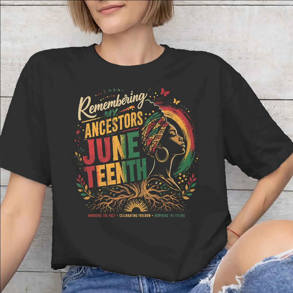 Juneteenth 1865 “Rooted In Freedom” Graphic T-Shirt – 100% Cotton Unisex Tee | The Party Days | The Party Days
