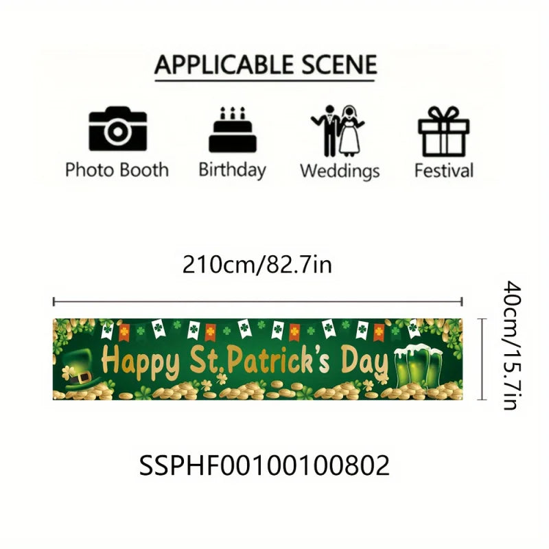St. Patrick's Day Celebration Banner 35x180cm – Reusable Polyester Party Decor – The Party Days | The Party Days