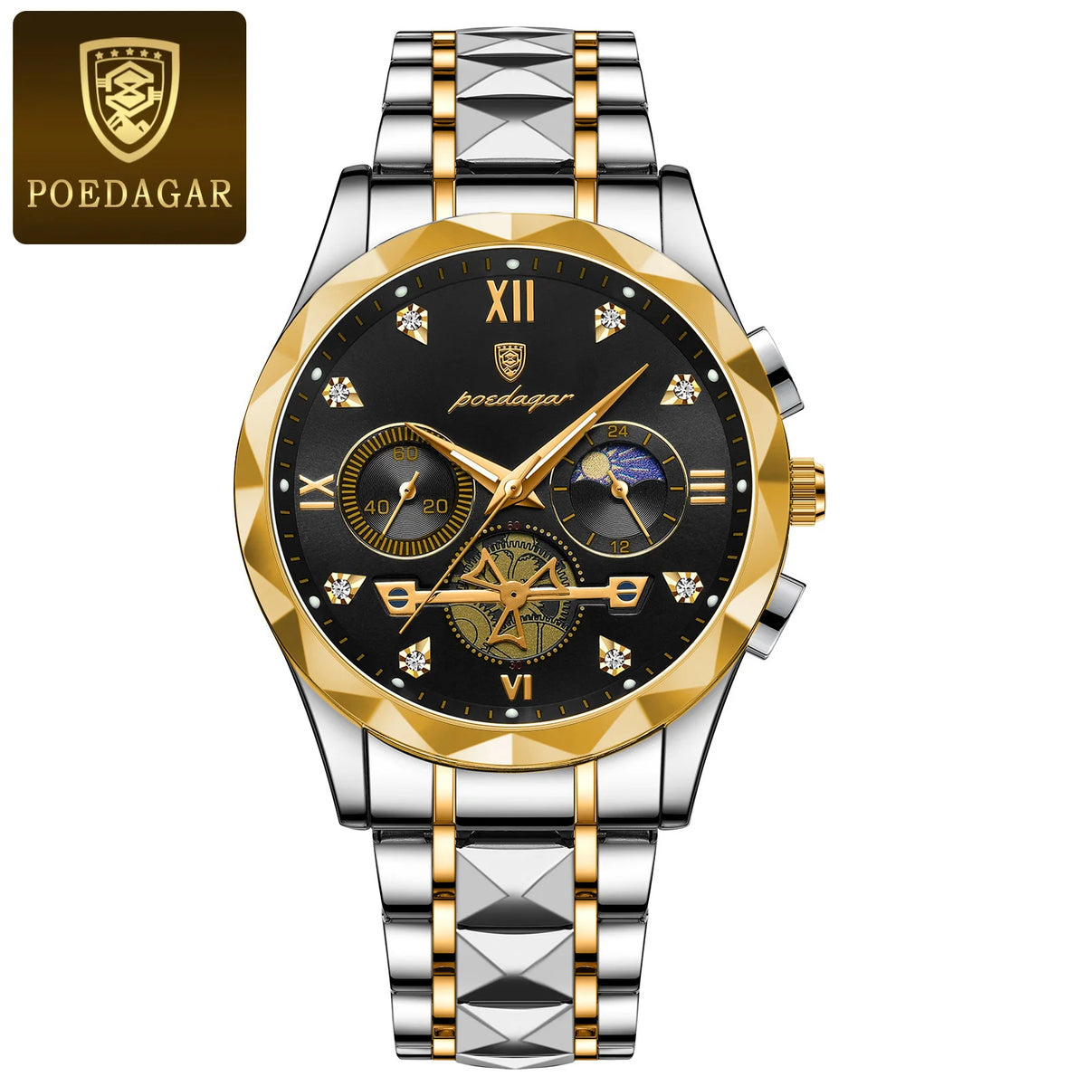 POEDAGAR 996 Men's Business Chronograph Watch – Stainless Steel Luminous | The Party Days | The Party Days