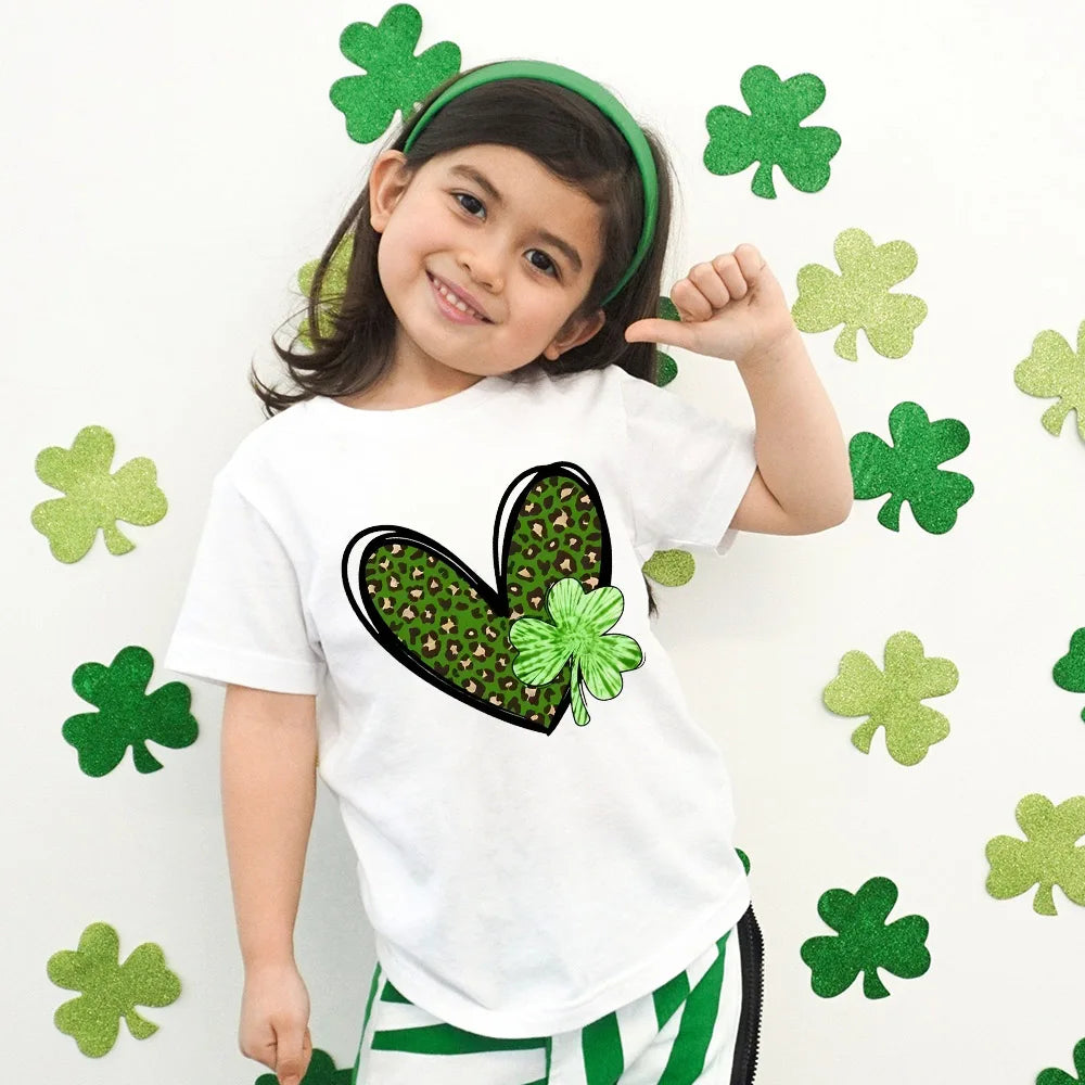 St. Patrick's Day Kids Heart Shamrock T-Shirt – Children's Irish Party Tee – The Party Days | The Party Days
