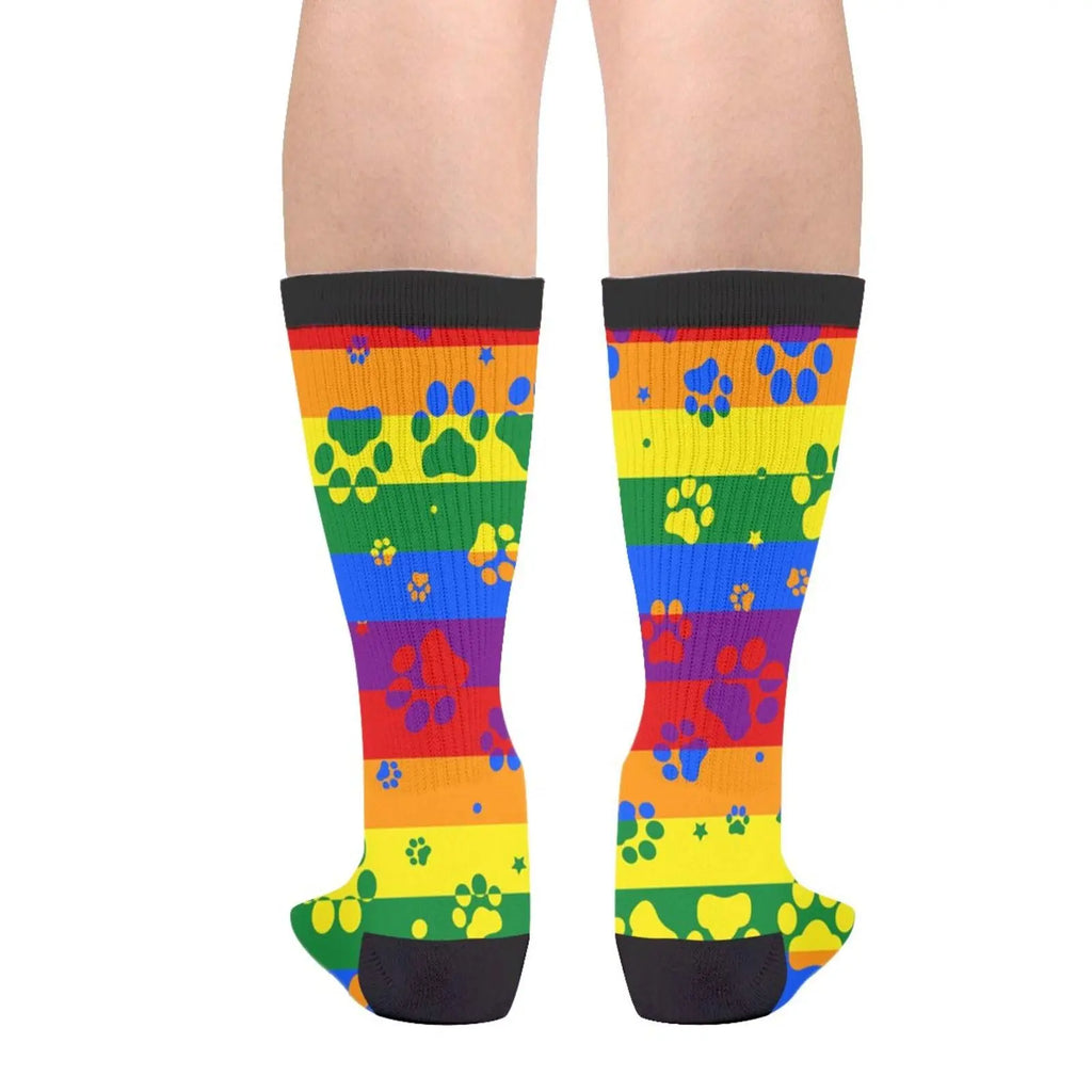 Rainbow Pride Dog Paw Novelty Socks – LGBT Funky Fashion Socks | The Party Days | The Party Days