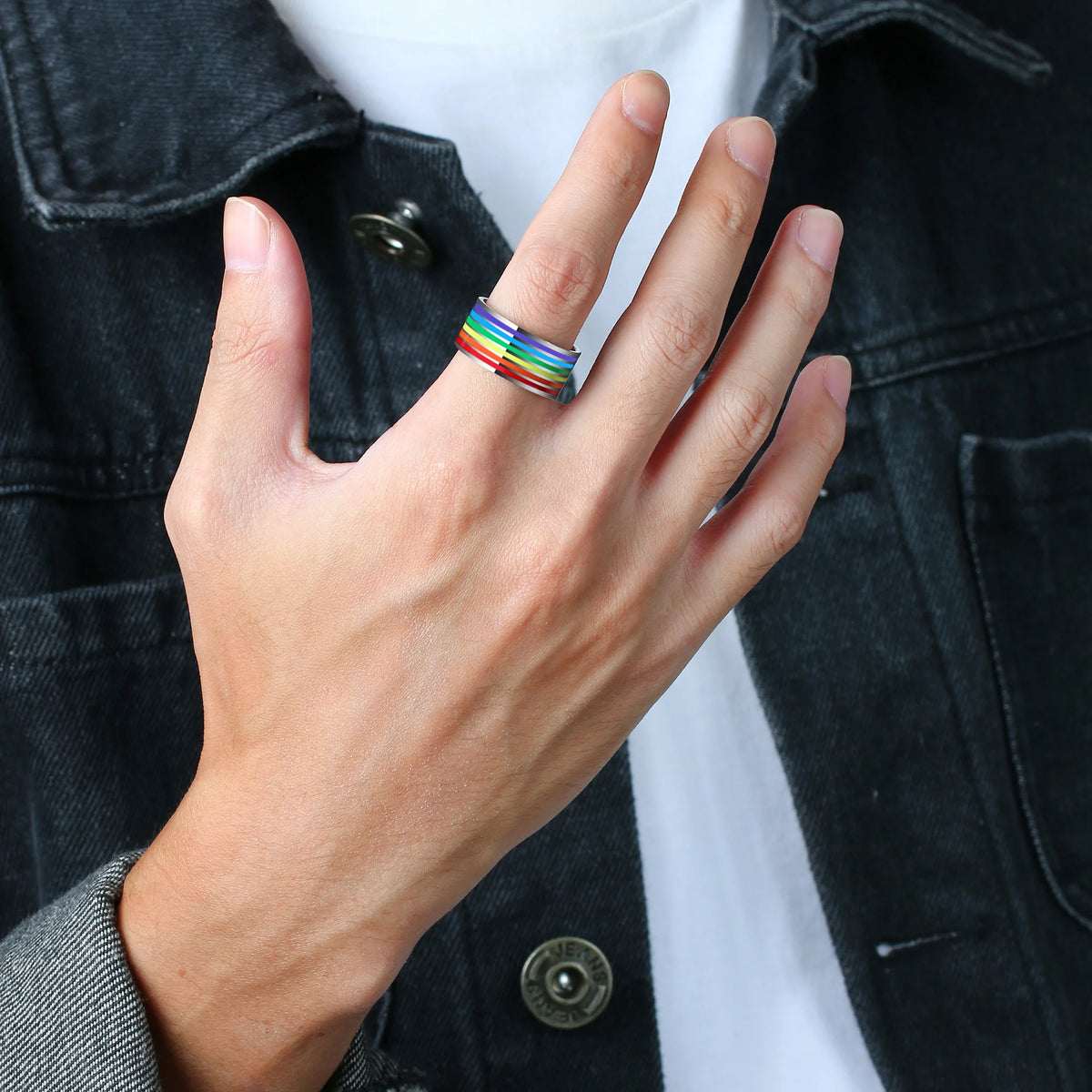 Rainbow Pride Ring – LGBT Multicolor Stainless Steel Ring | The Party Days | The Party Days