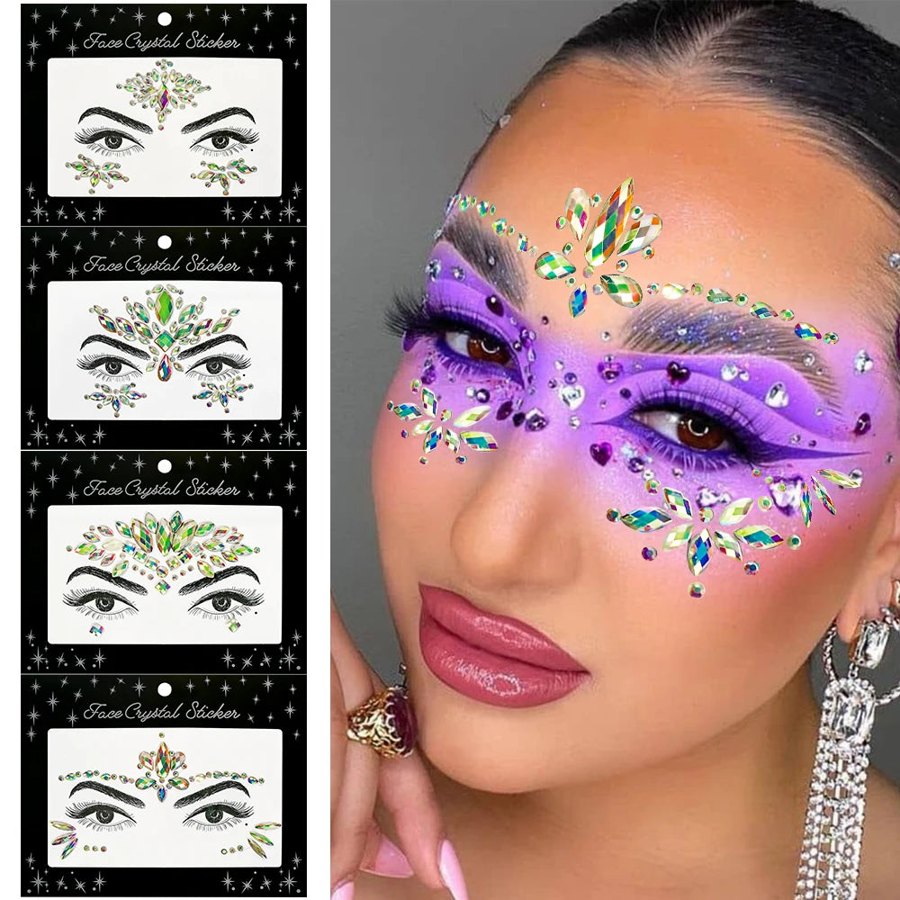 Glow in the Dark Face Jewel Stickers – Noctilucent Rhinestone Crystal – The Party Days | The Party Days