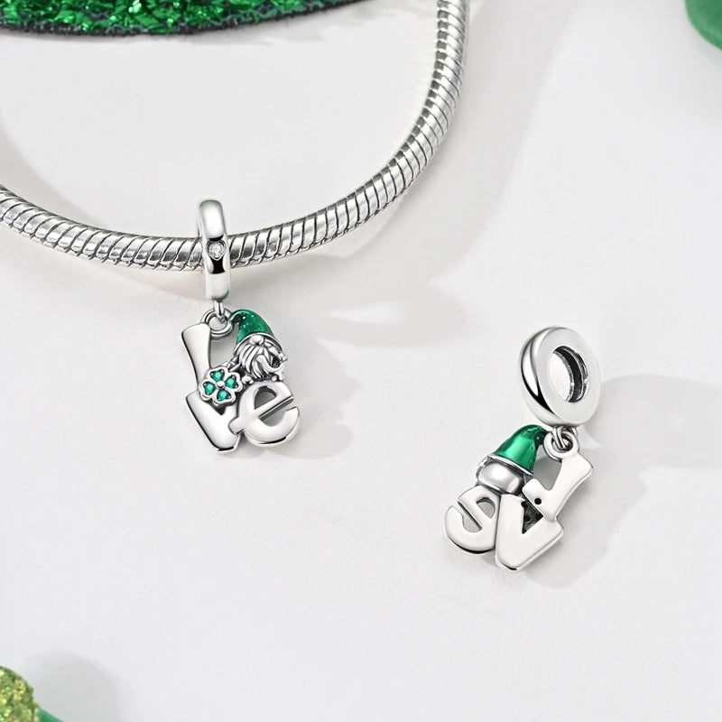 925 Silver St. Patrick's Day Shamrock Earring Charms – Four-Leaf Clover – The Party Days | The Party Days