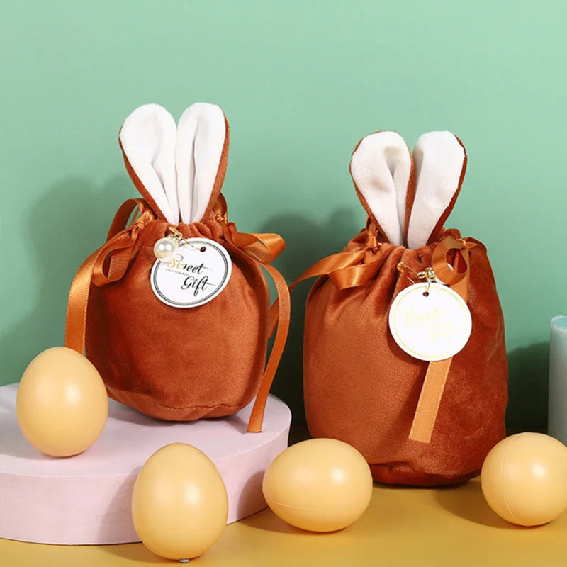 Velvet Easter Bunny Gift Bags – Premium Drawstring Candy & Chocolate Packaging – The Party Days | The Party Days