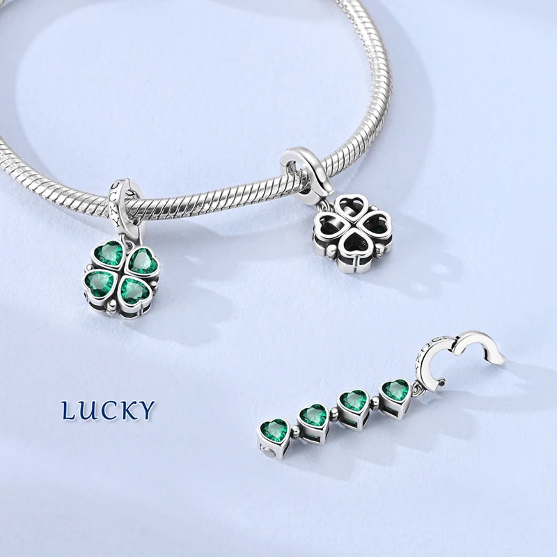 925 Silver St. Patrick's Day Shamrock Earring Charms – Four-Leaf Clover – The Party Days | The Party Days