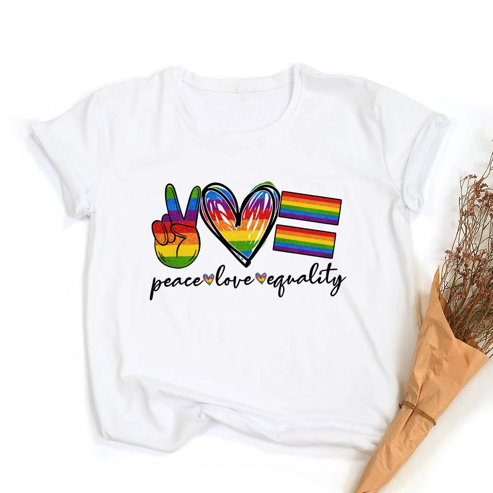 Peace Love Equality LGBT Pride T-Shirt – Rainbow Graphic Tee | The Party Days | The Party Days