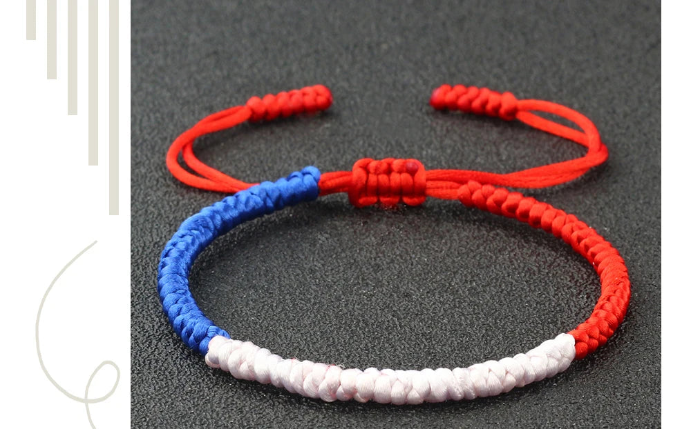 Flag Braided Rope Bracelet – Colorful Unisex Strand Bangle – The Party Days | The Party Days
