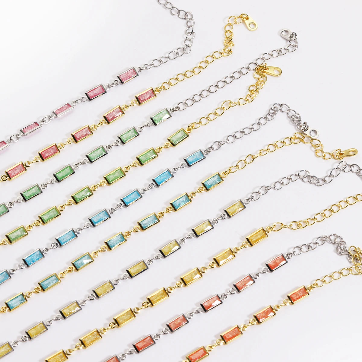 Micro Inlaid Zircon Charm Bracelet & Anklet – Geometric Sugar Design | The Party Days