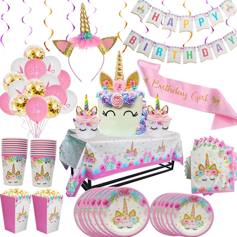Unicorn Party Decoration Set | Plates, Cups, Balloons & Accessories | The Party Days | The Party Days