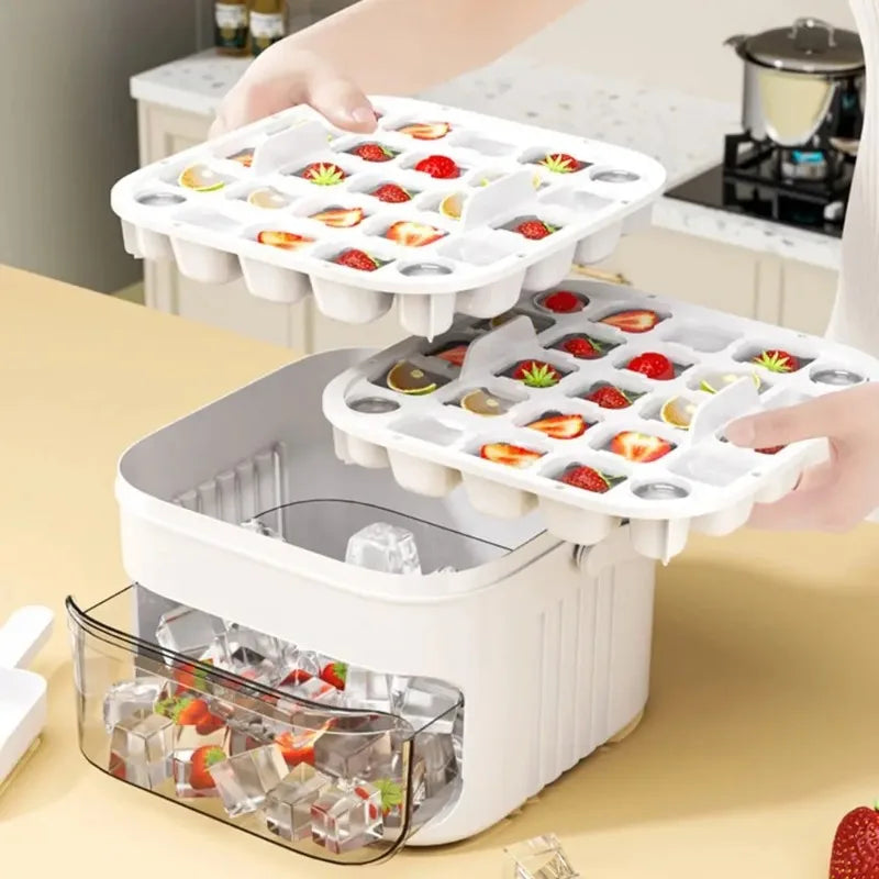 Ice Cube Maker 50 Cubes – Reusable Food Grade Mold with Easy Press Lid & Ice Scoop | The Party Days | The Party Days