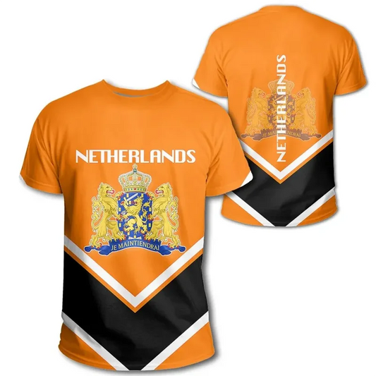 Netherlands Flag 3D Print T-Shirt – Oversized Short Sleeve Tee for Men & Women