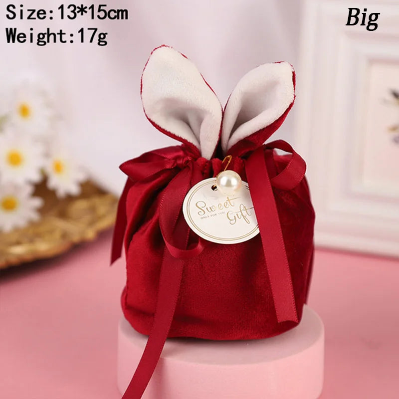 Velvet Easter Bunny Gift Bags – Premium Drawstring Candy & Chocolate Packaging – The Party Days | The Party Days