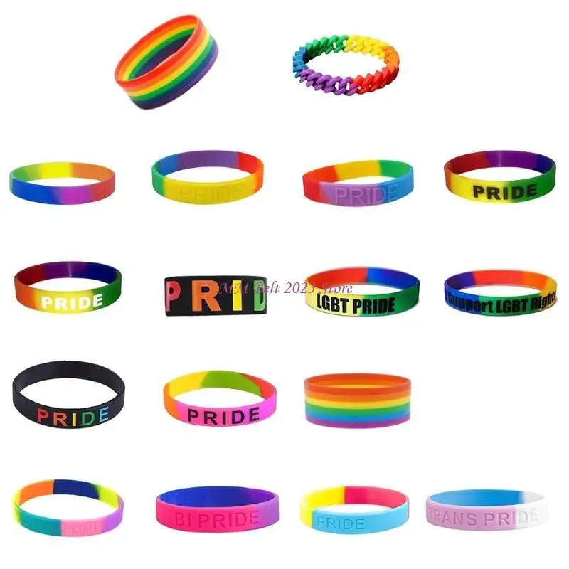 Rainbow Pride Silicone Bracelet – LGBT Adjustable Braided Wristband | The Party Days | The Party Days
