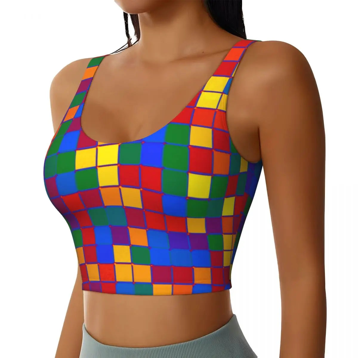 Rainbow Pride Sports Bra – LGBT High-Impact Yoga Crop Top | The Party Days | The Party Days