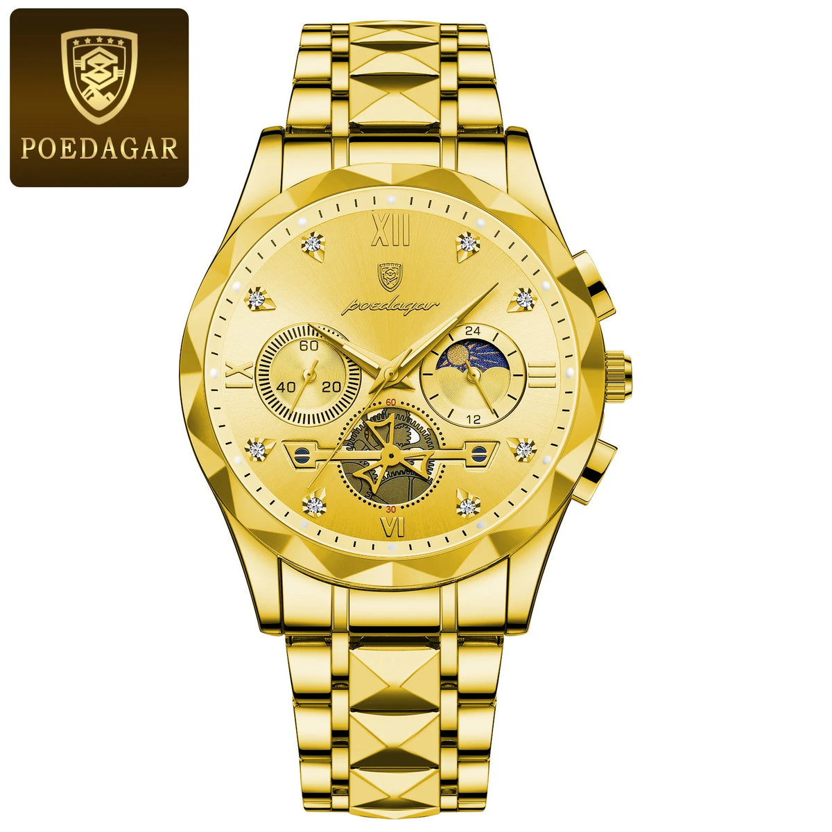 POEDAGAR 996 Men's Business Chronograph Watch – Stainless Steel Luminous | The Party Days | The Party Days