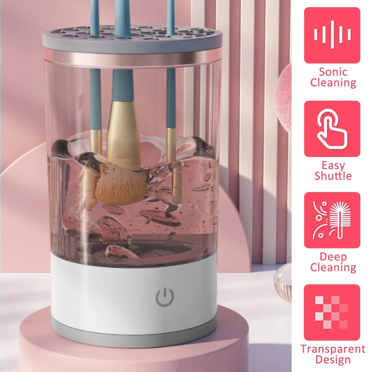 Portable USB Electric Makeup Brush Cleaner – Quick Clean & Spin | The Party Days