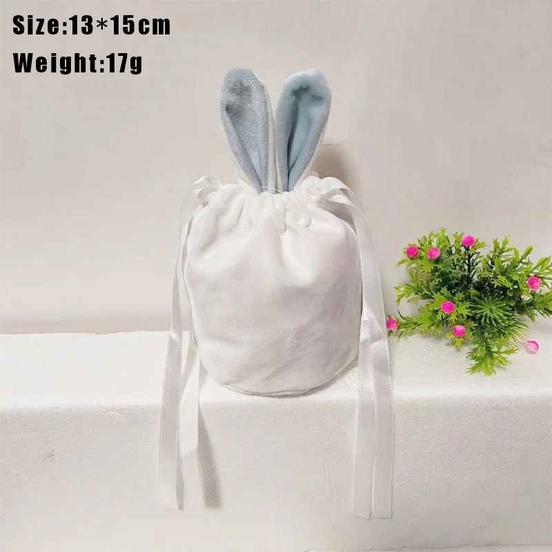 Velvet Easter Bunny Gift Bags – Premium Drawstring Candy & Chocolate Packaging – The Party Days | The Party Days