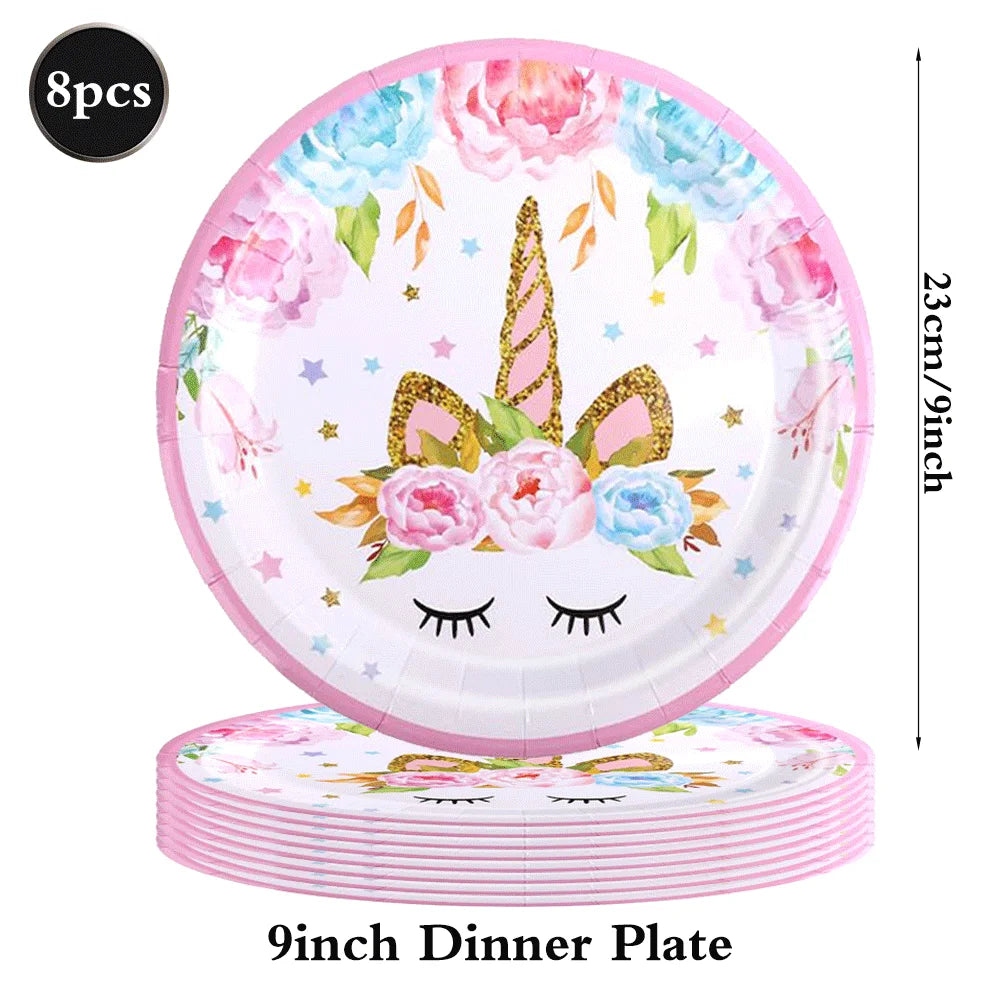 Unicorn Party Decoration Kit 1 | Plates, Napkins, Banner & Accessories | The Party Days | The Party Days