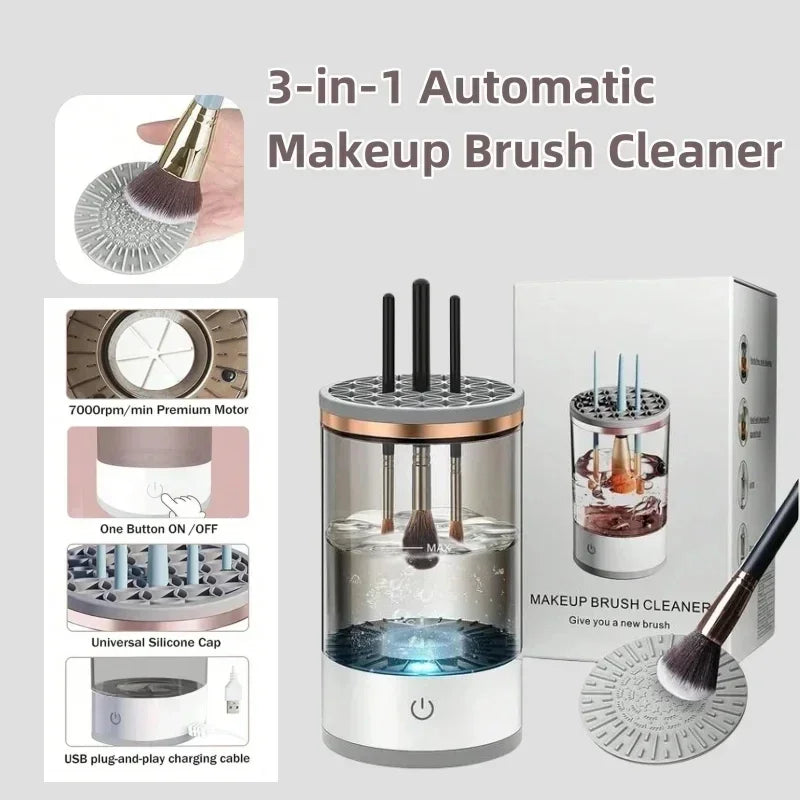 Portable USB Electric Makeup Brush Cleaner – Quick Clean & Spin | The Party Days