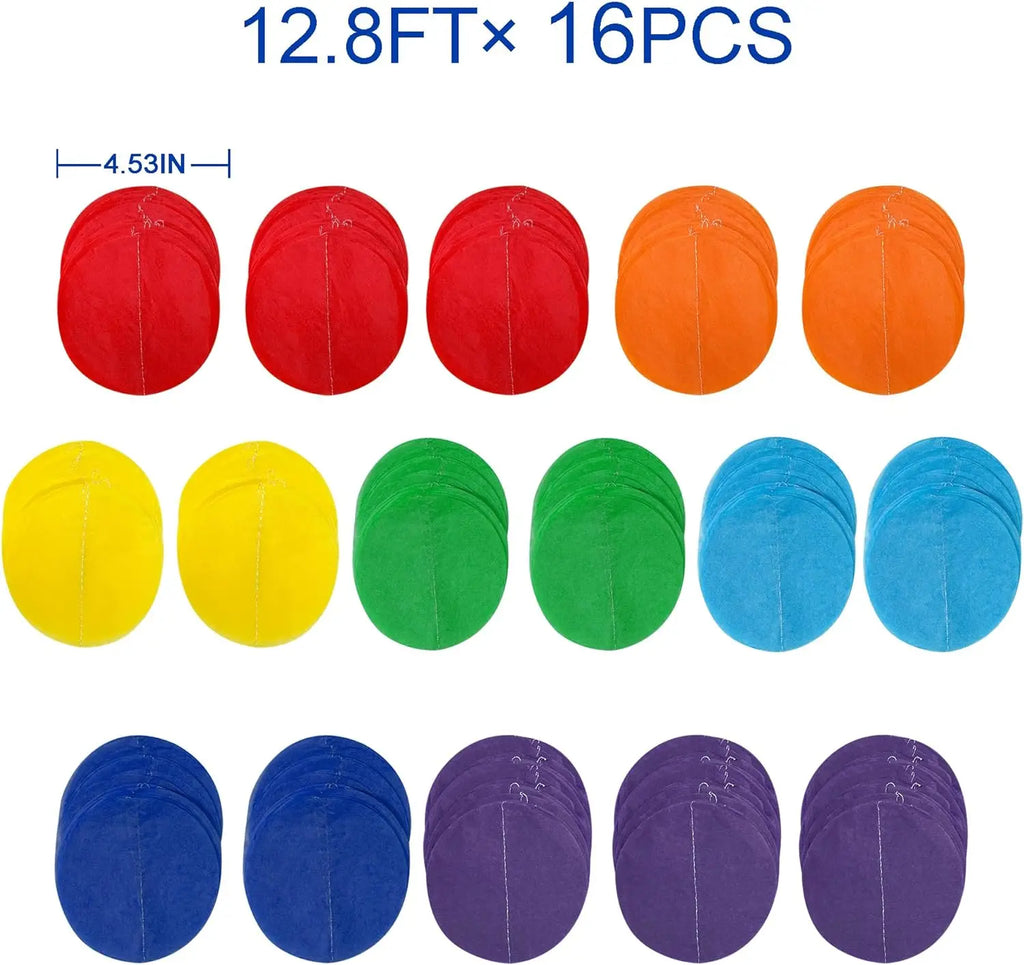 Rainbow Party Decorations – Big Polka Dot Tissue Paper Garland & Backdrop – The Party Days | The Party Days