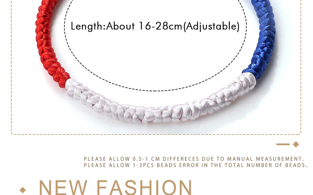 Flag Braided Rope Bracelet – Colorful Unisex Strand Bangle – The Party Days | The Party Days