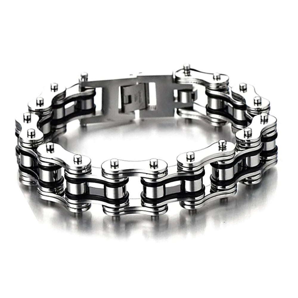 Punk Stainless Steel Motorcycle Chain Bracelet – Biker Wrist Jewelry – The Party Days | The Party Days