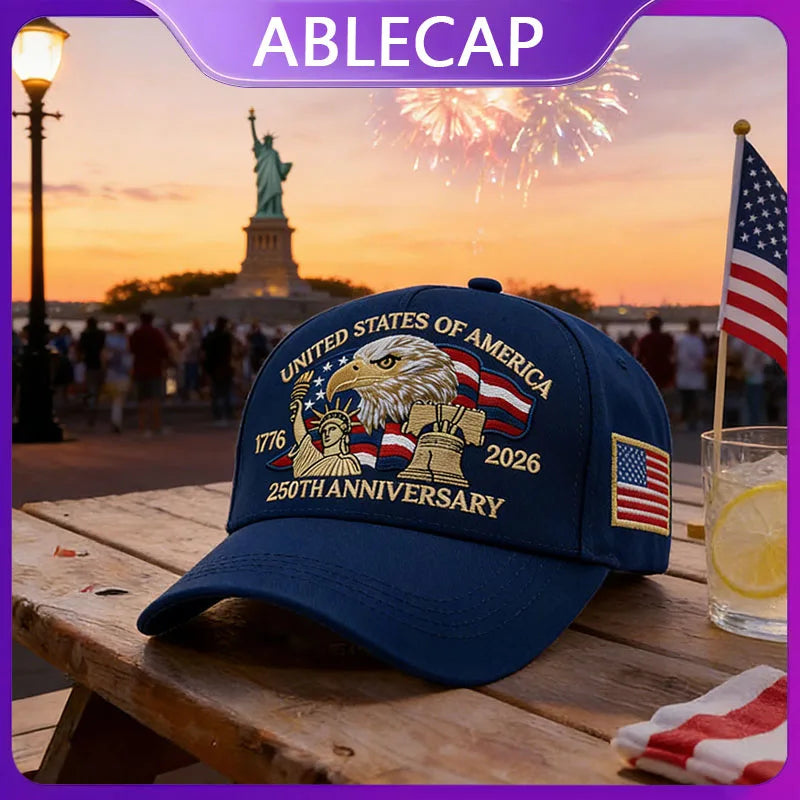 USA 250th Anniversary Full Embroidered Baseball Cap – Unisex Patriotic Hat Independence Day Gift | The Party Days | The Party Days