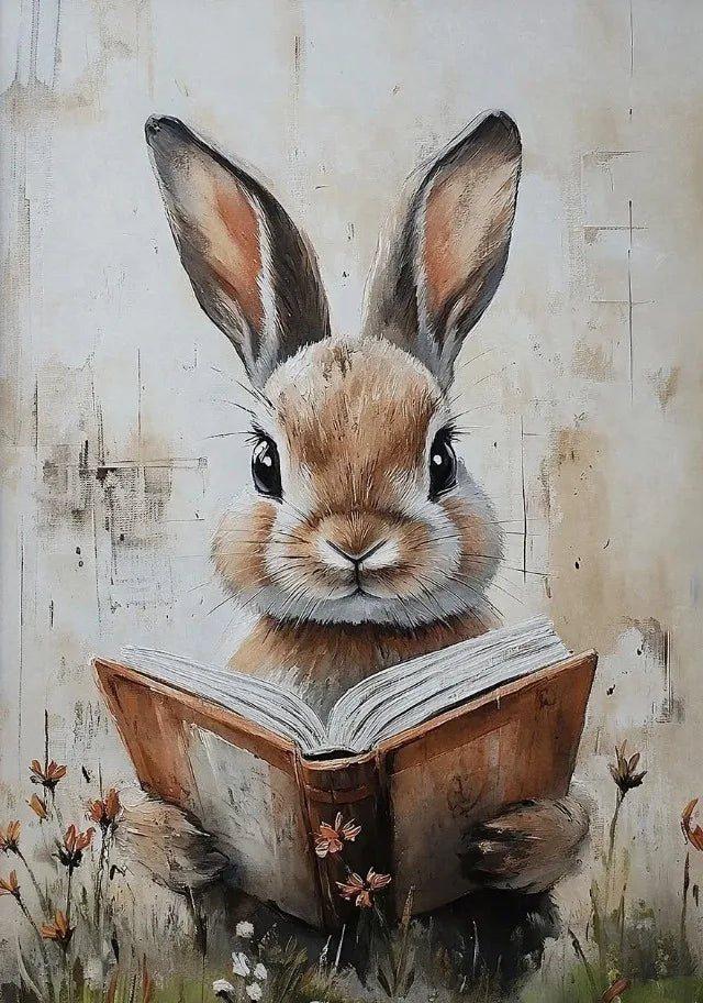 Easter Bunny Canvas Poster – Spring Wall Art with Carrot Bucket – The Party Days | The Party Days